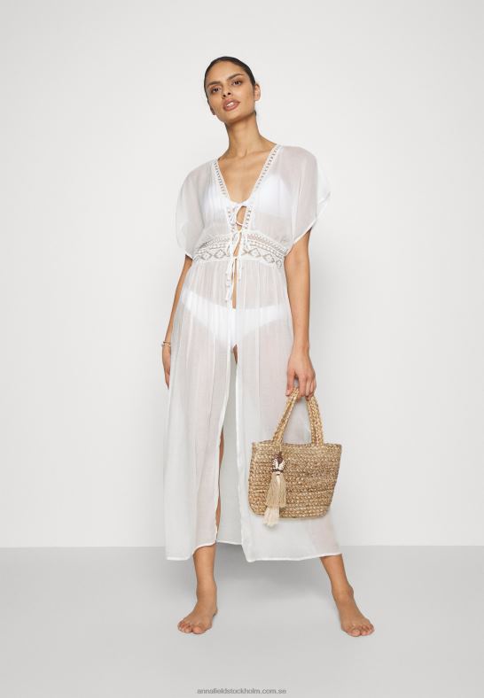 broderad cover up 802 svart strandtillbehör 001 vit Anna Field 42BF6741 kvinnor