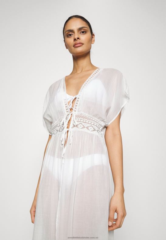 broderad cover up 802 svart strandtillbehör 001 vit Anna Field 42BF6741 kvinnor
