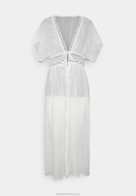 broderad cover up 802 svart strandtillbehör 001 vit Anna Field 42BF6741 kvinnor