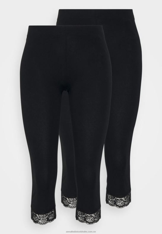2-pack leggings byxor svart Anna Field 42BF6656 kvinnor