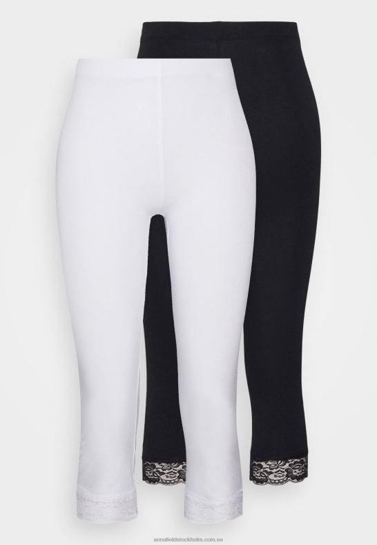 2-pack leggings byxor svart/vit Anna Field 42BF6661 kvinnor