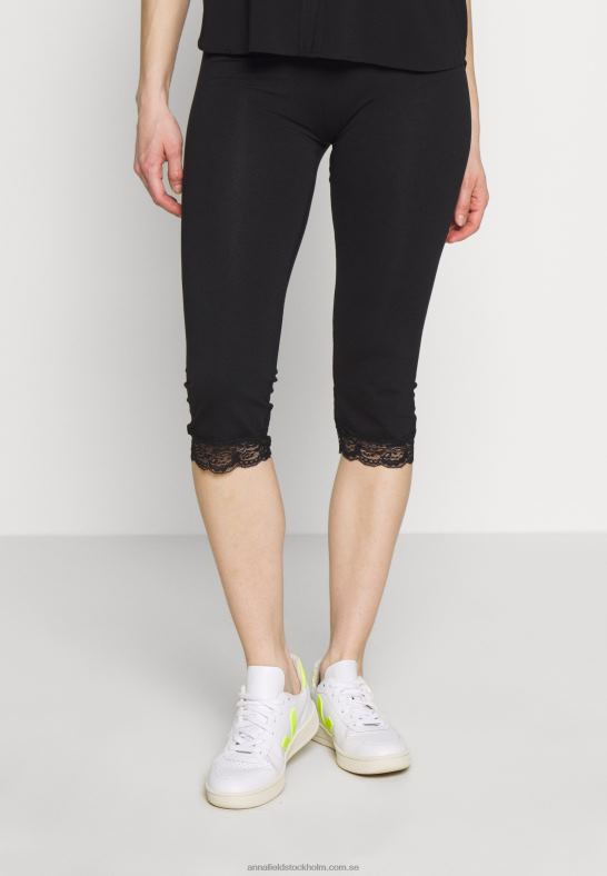capri leggings med spets leggings byxor svart Anna Field 42BF6655 kvinnor