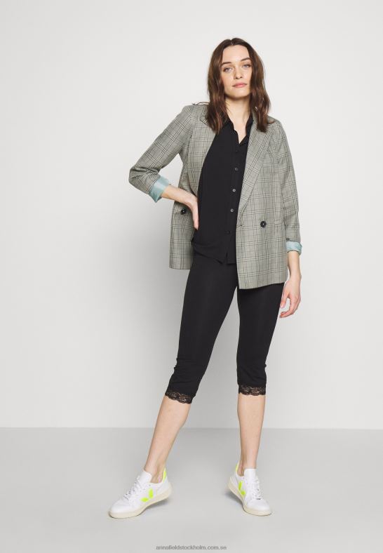 capri leggings med spets leggings byxor svart Anna Field 42BF6655 kvinnor