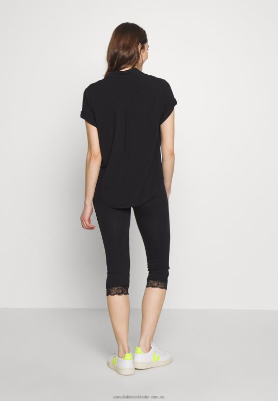 capri leggings med spets leggings byxor svart Anna Field 42BF6655 kvinnor