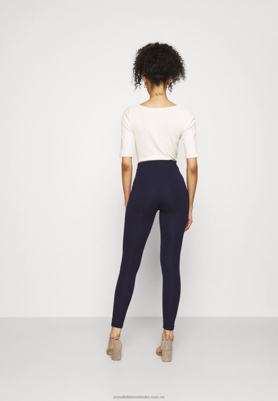 punto leggings med knappdetalj leggings byxor mörkblå Anna Field 42BF6654 kvinnor