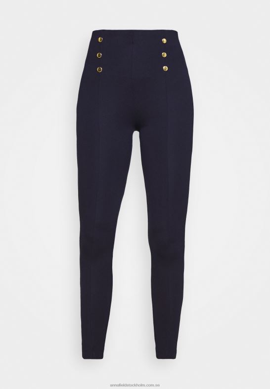 punto leggings med knappdetalj leggings byxor mörkblå Anna Field 42BF6654 kvinnor
