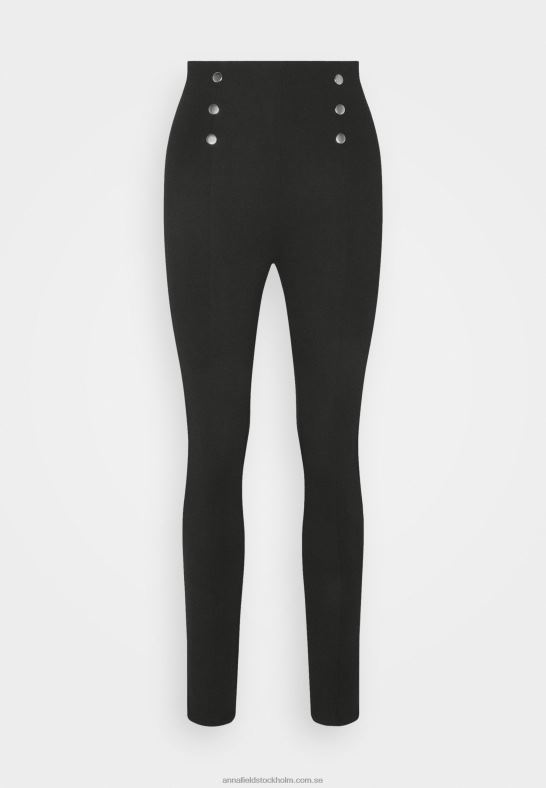 punto leggings med knappdetalj leggings byxor svart Anna Field 42BF6652 kvinnor