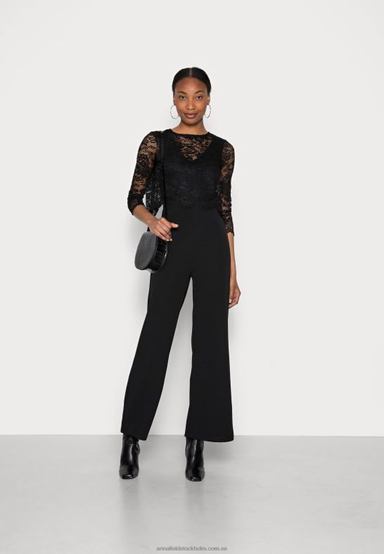 tillfälle set avtagbar spets topp med v-ringad ärmlös jumpsuit jumpsuit svart Anna Field 42BF6906 kvinnor