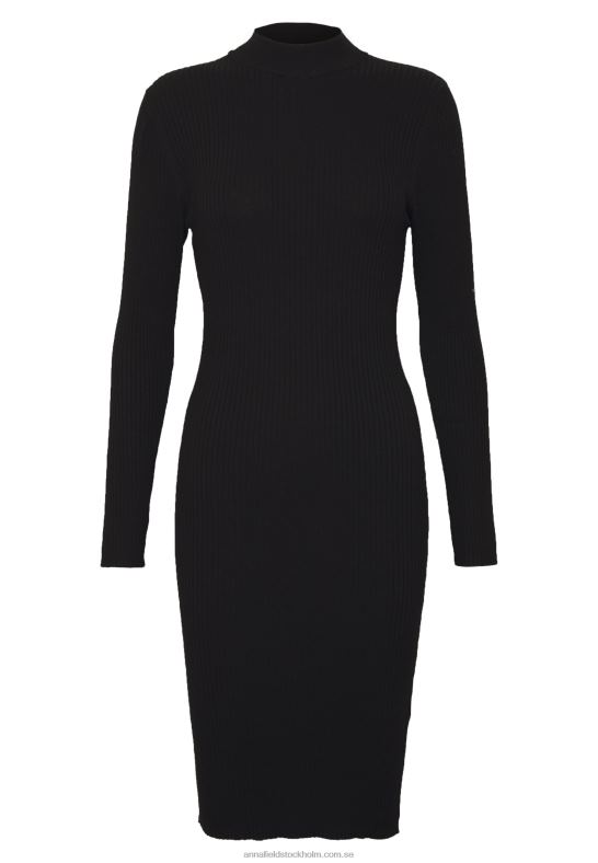 crew ausschnitt bodycon ripp mini strickkleid shift dress black Anna Field 42BF6204 kvinnor
