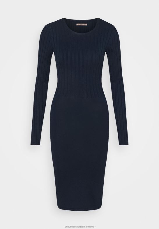 crew ausschnitt ripp top bodycon mini strickkleid shift dress mörkblå Anna Field 42BF6205 kvinnor