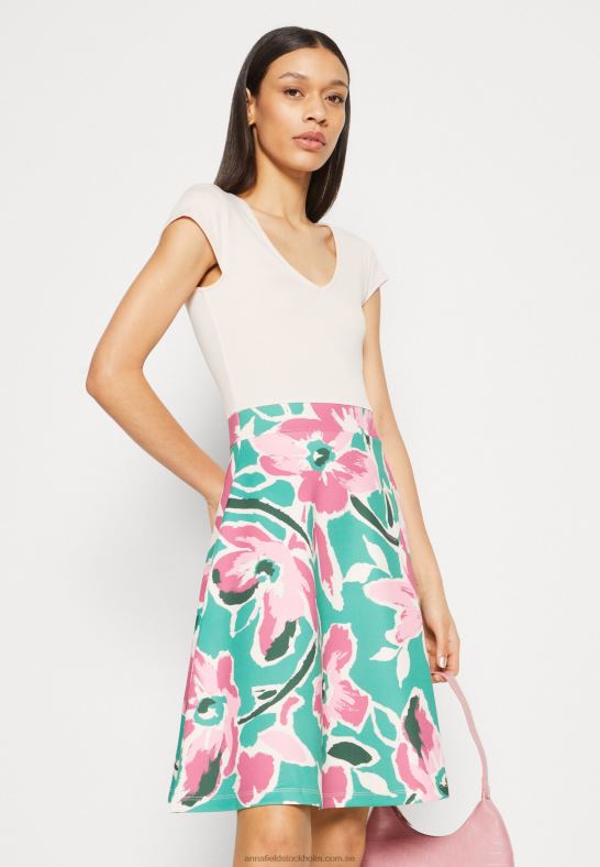 jeansklänning vit/grön/rosa Anna Field 42BF668 kvinnor
