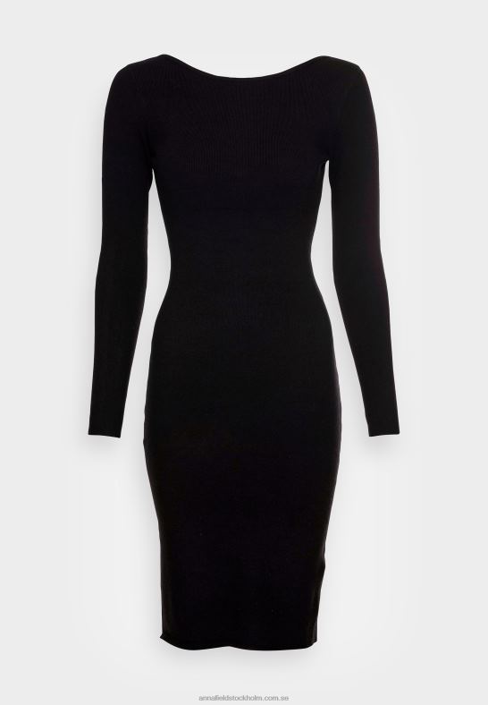 offener rcken bodycon mini strickkleid shift dress black Anna Field 42BF6193 kvinnor