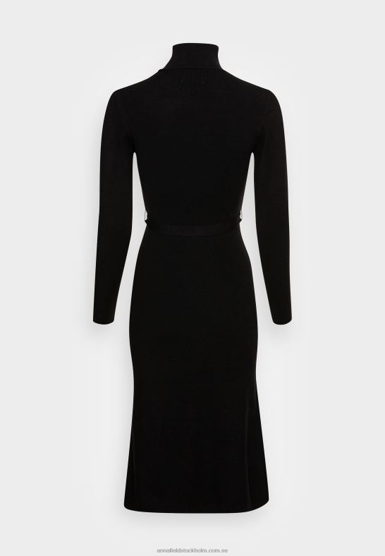 rollkragen ripp mini strickkleid mit grtel jumper dress black Anna Field 42BF6234 kvinnor