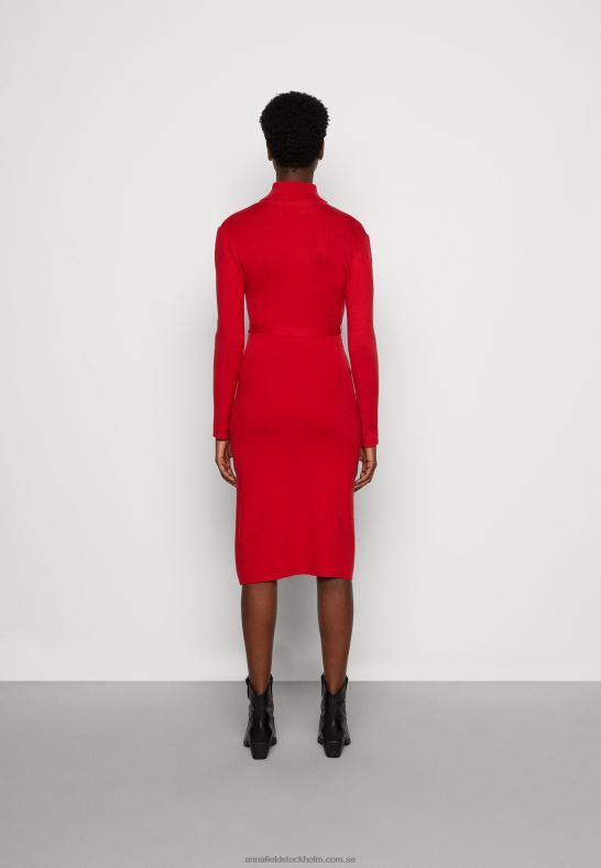 rollkragen ripp mini strickkleid mit grtel jumper dress red Anna Field 42BF6232 kvinnor