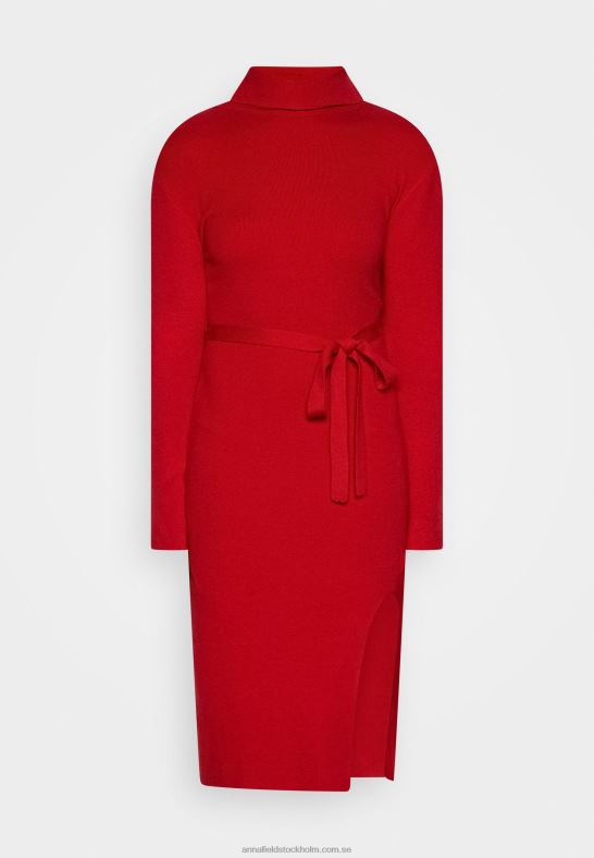 rollkragen ripp mini strickkleid mit grtel jumper dress red Anna Field 42BF6232 kvinnor