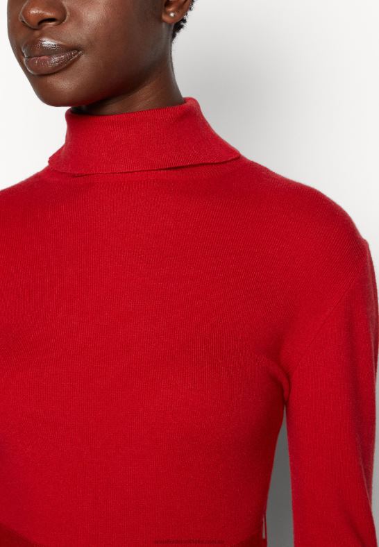 rollkragen ripp mini strickkleid mit grtel jumper dress red Anna Field 42BF6232 kvinnor