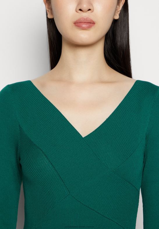 v ausschnitt bodycon midi strickkleid shift dress green Anna Field 42BF6196 kvinnor