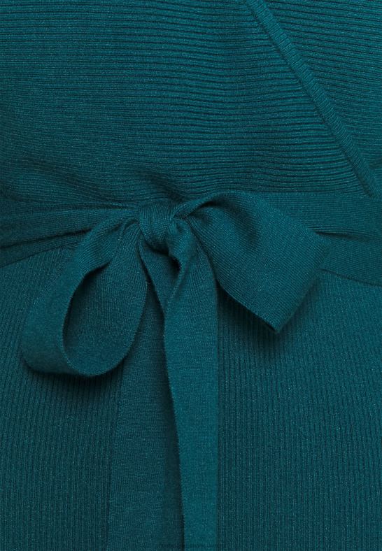 wrap v ausschnitt mini strickkleid mit grtel shift dress deep teal Anna Field 42BF6207 kvinnor