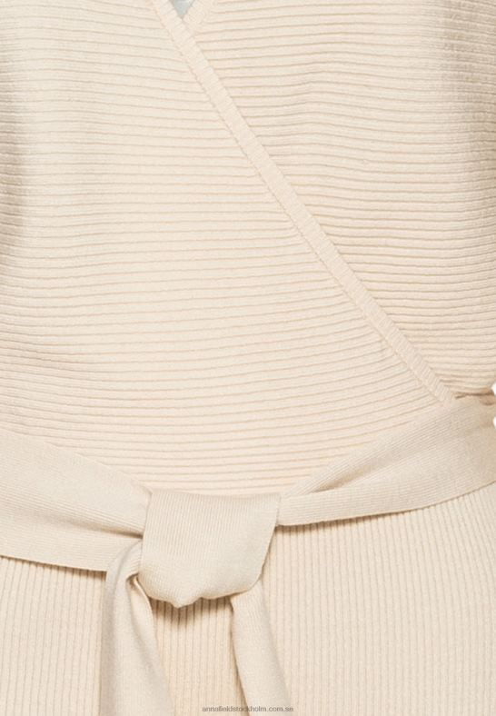 wrap v ausschnitt mini strickkleid mit grtel shift dress off white Anna Field 42BF6203 kvinnor