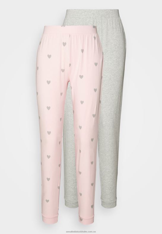 2-pack pyjamastrosor rosa/grå Anna Field 42BF61076 kvinnor