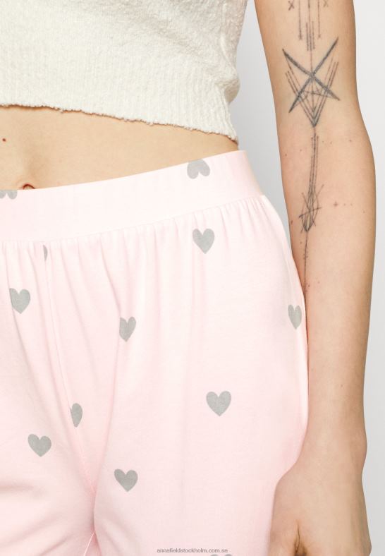 2-pack pyjamastrosor rosa/grå Anna Field 42BF61076 kvinnor