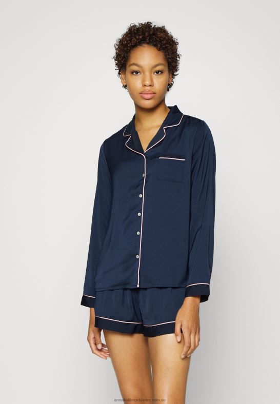 amanda långärmad kort pyjamasset mörkblå Anna Field 42BF61059 kvinnor