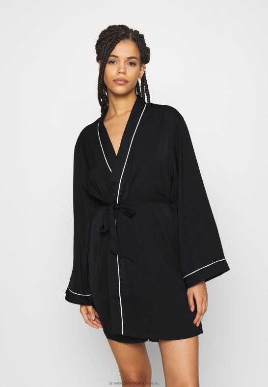 amanda satin morgonrock morgonrock svart Anna Field 42BF61088 kvinnor