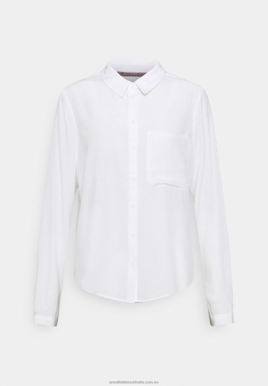 basblus med ficka button-down blus off-white Anna Field 42BF6668 kvinnor