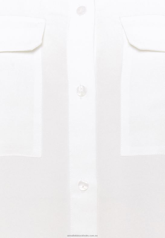 basblus med framfickor button-down blus offwhite Anna Field 42BF6671 kvinnor