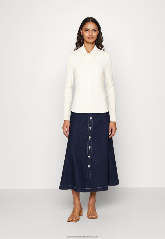 button-down blus benvit Anna Field 42BF6672 kvinnor