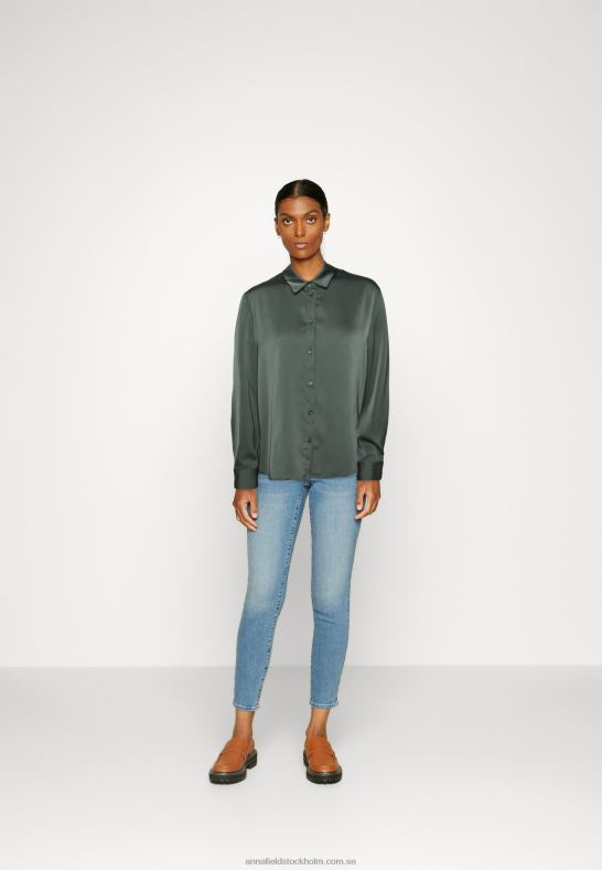 button-down blus oliv Anna Field 42BF6681 kvinnor