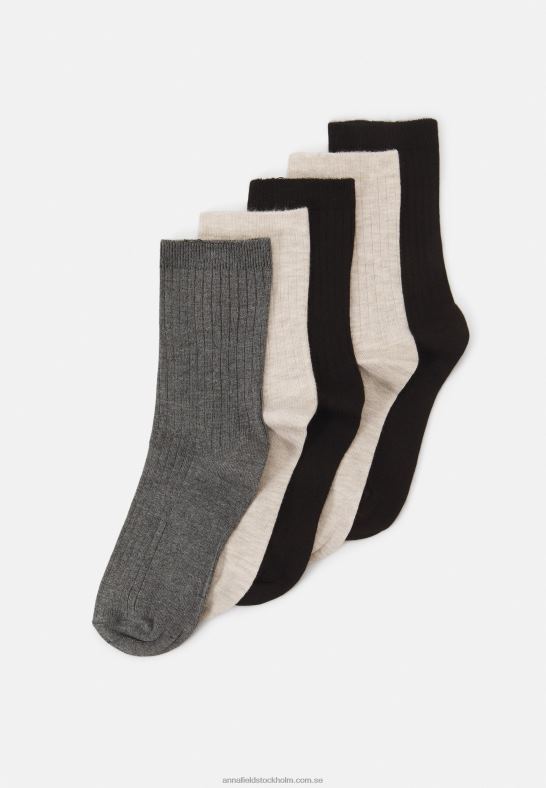 5-pack strumpor beige/svart/grå Anna Field 42BF61120 kvinnor