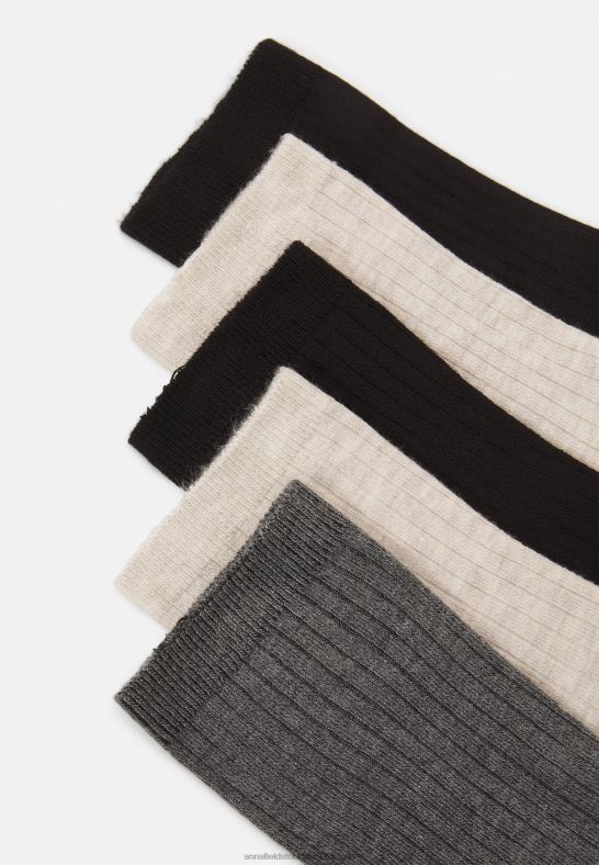 5-pack strumpor beige/svart/grå Anna Field 42BF61120 kvinnor