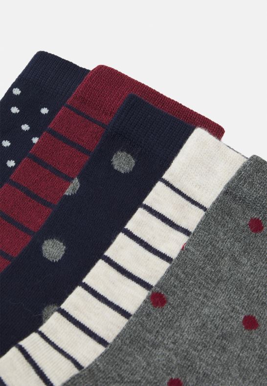 5-pack strumpor mörkblå/mörkröd Anna Field 42BF61149 kvinnor