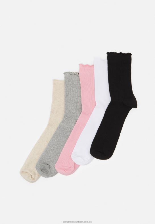 5-pack strumpor svart/vit/grå Anna Field 42BF61127 kvinnor