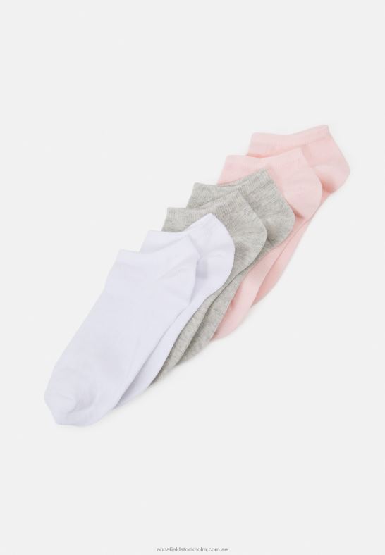 6-pack strumpor rosa/grå/vit Anna Field 42BF61147 kvinnor