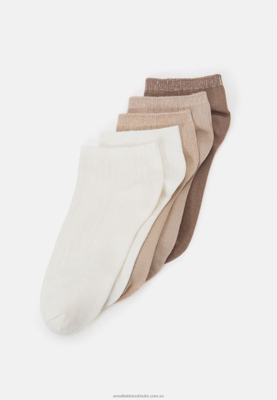 mjuka ribbade sneakerstrumpor 5pack strumpor beige Anna Field 42BF61118 kvinnor