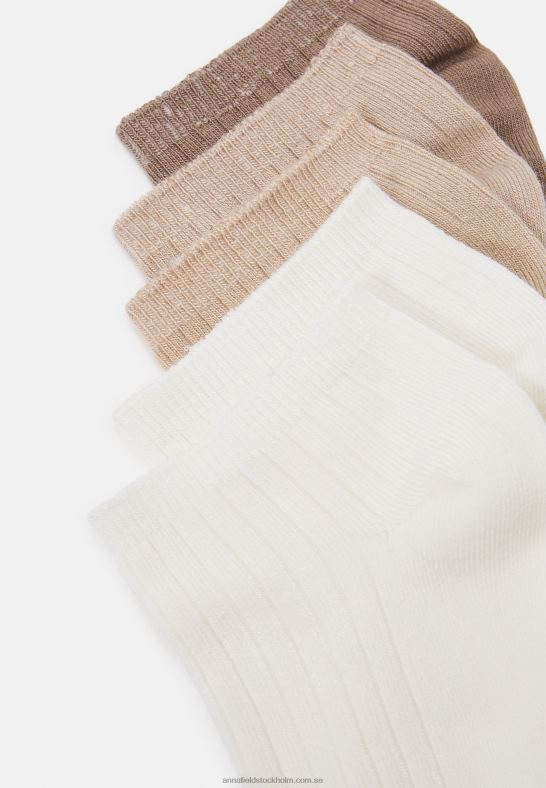 mjuka ribbade sneakerstrumpor 5pack strumpor beige Anna Field 42BF61118 kvinnor