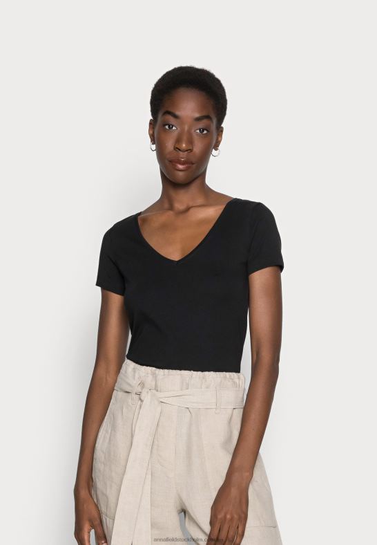 2-pack basic t-shirt svart Anna Field 42BF6354 kvinnor
