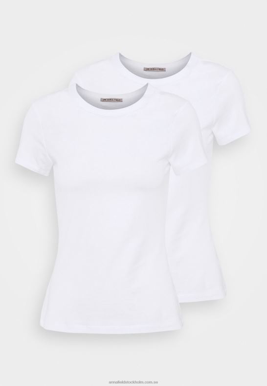 2-pack basic t-shirt vit Anna Field 42BF6252 kvinnor