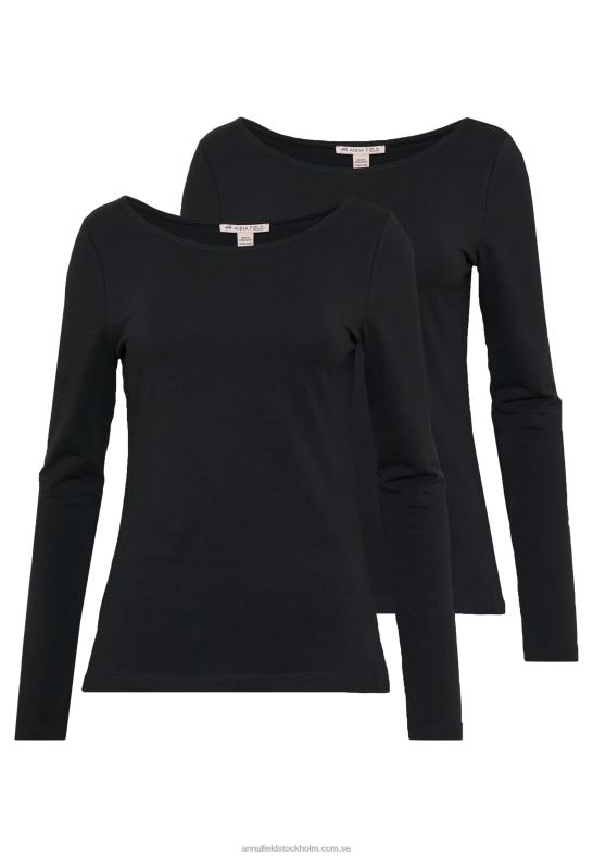 2-pack långärmad topp svart Anna Field 42BF6586 kvinnor
