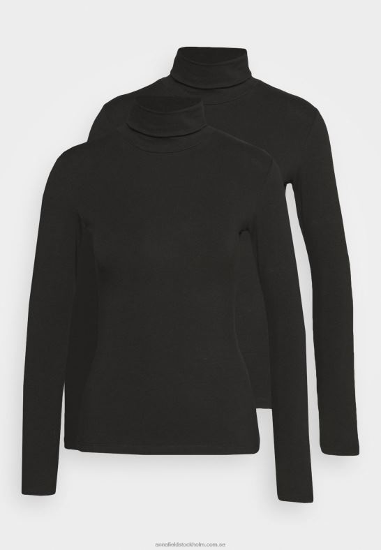 2-pack långärmad topp svart Anna Field 42BF6588 kvinnor