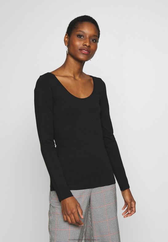 2-pack långärmad topp svart/vit Anna Field 42BF6513 kvinnor
