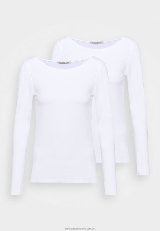 2-pack långärmad topp vit Anna Field 42BF6518 kvinnor