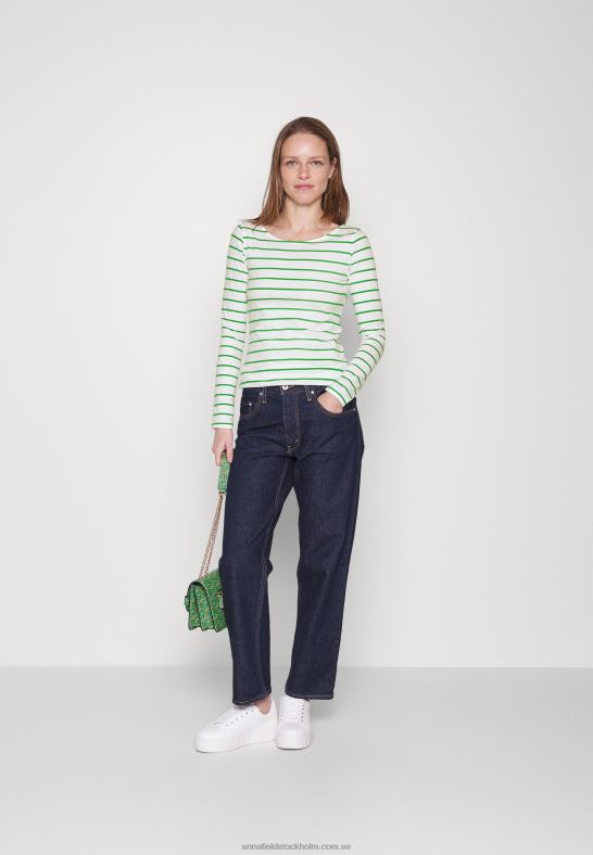 2-pack långärmad topp vit/grön Anna Field 42BF6562 kvinnor