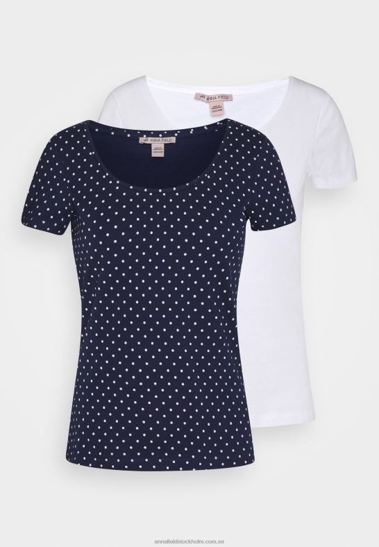 2er pack print t-shirt marin/vit Anna Field 42BF6329 kvinnor