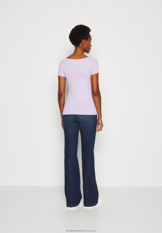 3-pack basic t-shirt lila/vit/melerad ljusgrå Anna Field 42BF6264 kvinnor