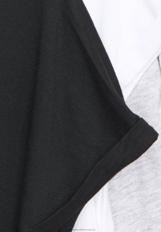 3-pack basic t-shirt svart/vit/melerad ljusgrå Anna Field 42BF6266 kvinnor