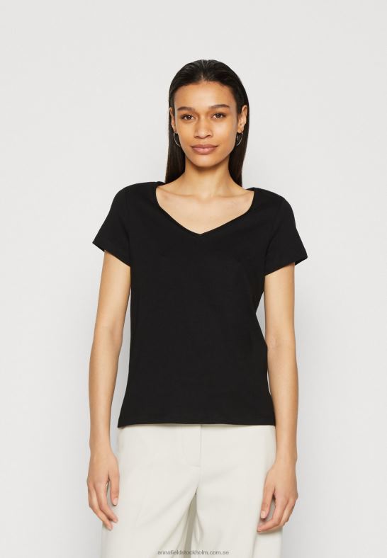 3-pack basic t-shirt svart/vit/melerad ljusgrå Anna Field 42BF6284 kvinnor