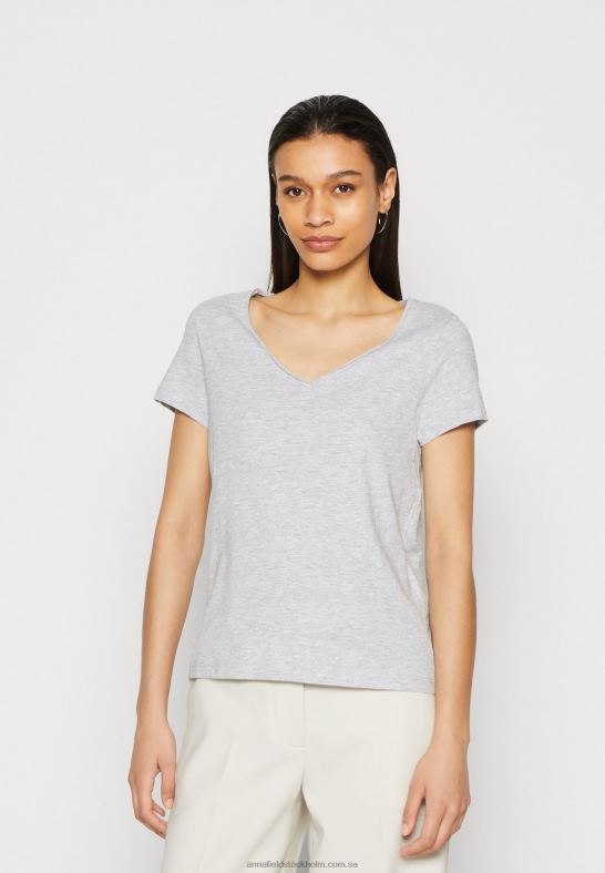 3-pack basic t-shirt svart/vit/melerad ljusgrå Anna Field 42BF6284 kvinnor